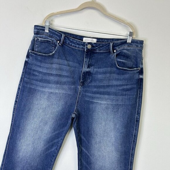 NEW Risen High Rise Slit Straight Jeans Womens Size 3XL Ankle - Picture 4 of 11